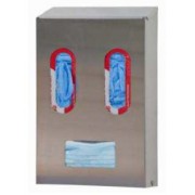 Container for housing box with gloves, and compartment for masks